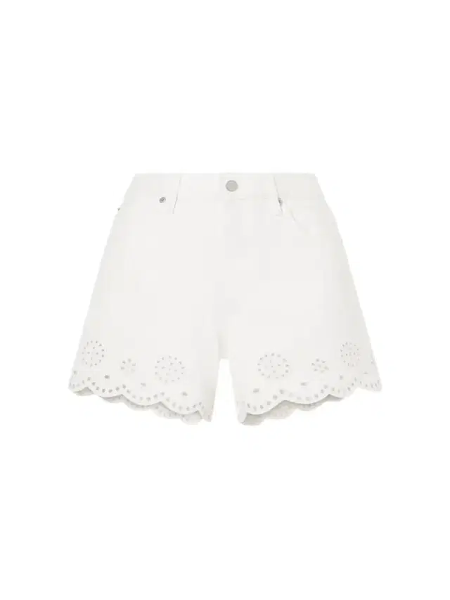 Frame Broderie Anglaise-trimmed Denim Shorts