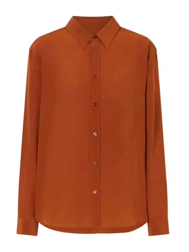 Logo-embroidered Silk-crepe Blouse