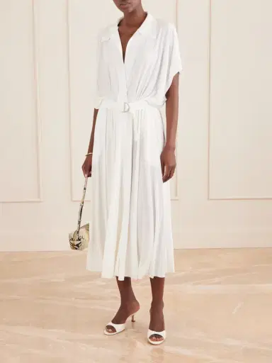 Norma Kamali Belted Jersey Midi Dress | Thumbnail 2 Norma Kamali Belted Jersey Midi Dress | Thumbnail 2