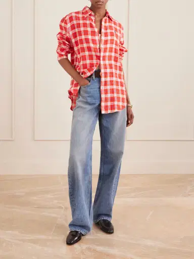 Polo Ralph Lauren Logo-embroidered Checked Linen Shirt | Thumbnail 2