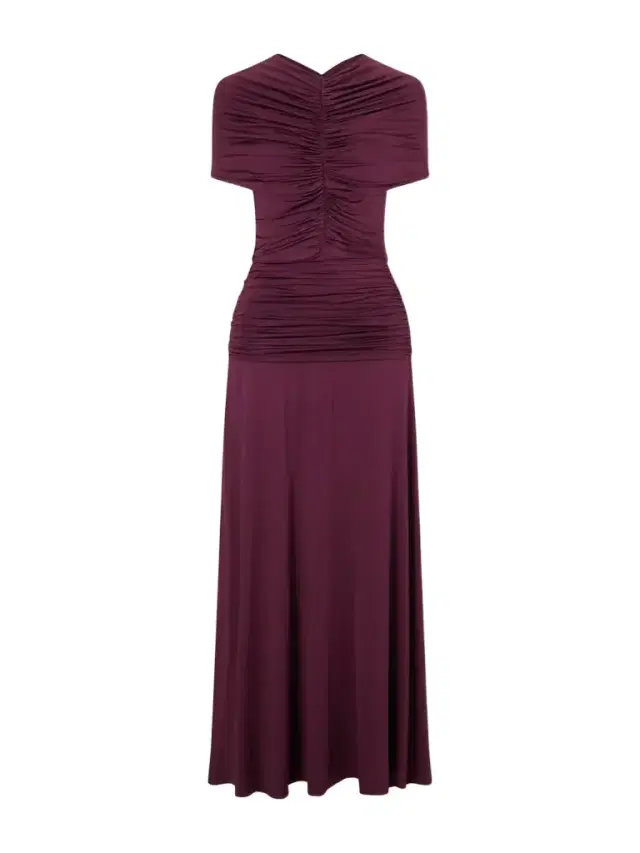 Self-Portrait Gathered Jersey Maxi Dress