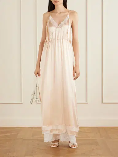 Magda Butrym Lace-trimmed Silk Satin Maxi Dress | Thumbnail 2 Magda Butrym Lace-trimmed Silk Satin Maxi Dress | Thumbnail 2
