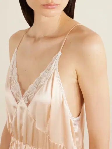 Magda Butrym Lace-trimmed Silk Satin Maxi Dress | Thumbnail 4 Magda Butrym Lace-trimmed Silk Satin Maxi Dress | Thumbnail 4