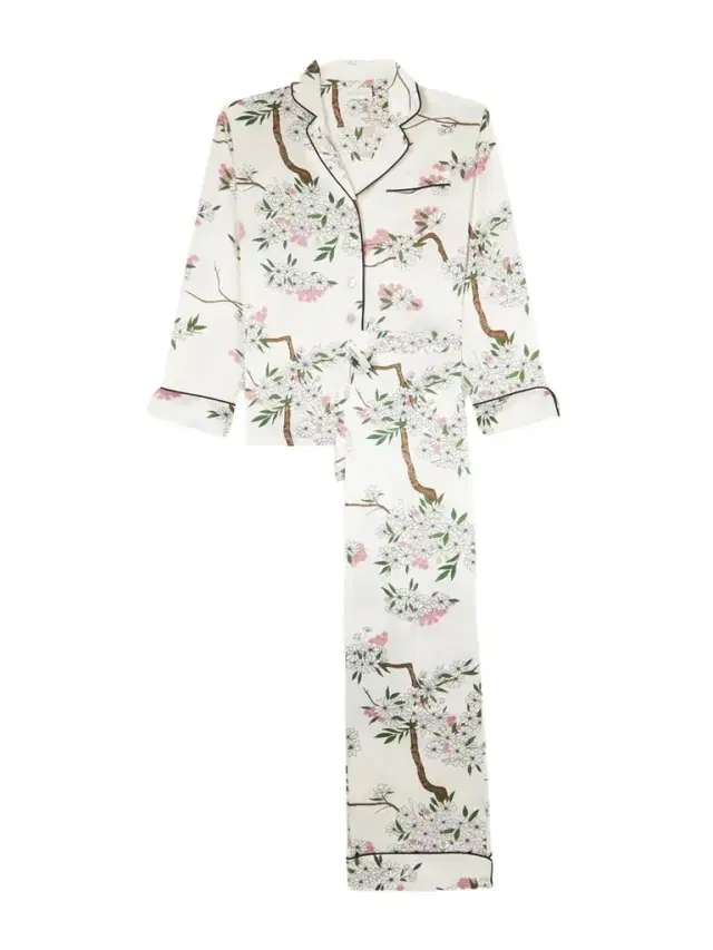 Olivia von Halle Lila Floral-print Silk-satin Pajama Set