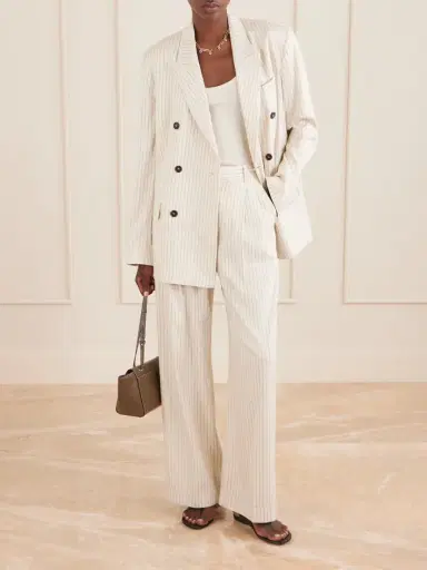 Frame The Avenue Double-breasted Striped Blazer | Thumbnail 2 Frame The Avenue Double-breasted Striped Blazer | Thumbnail 2