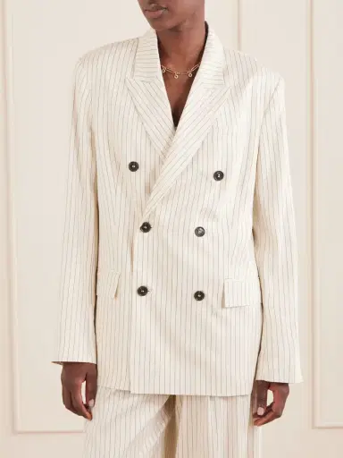 Frame The Avenue Double-breasted Striped Blazer | Thumbnail 3 Frame The Avenue Double-breasted Striped Blazer | Thumbnail 3