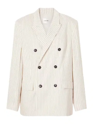 Frame The Avenue Double-breasted Striped Blazer | Thumbnail 1 Frame The Avenue Double-breasted Striped Blazer | Thumbnail 1