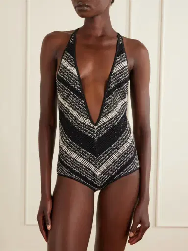 Missoni Striped Metallic Crochet-knit One-piece | Thumbnail 2