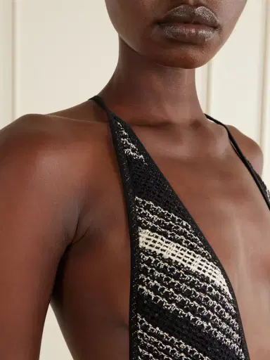 Missoni Striped Metallic Crochet-knit One-piece | Thumbnail 4