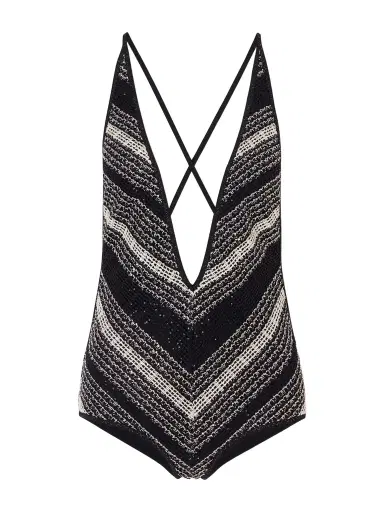 Missoni Striped Metallic Crochet-knit One-piece | Thumbnail 1