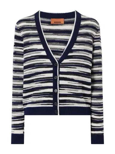 Missoni Striped Cashmere And Wool-blend Cardigan | Thumbnail 1 Missoni Striped Cashmere And Wool-blend Cardigan | Thumbnail 1