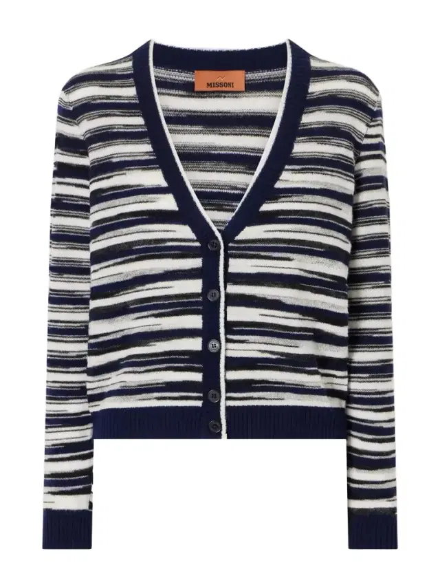 Missoni Striped Cashmere And Wool-blend Cardigan