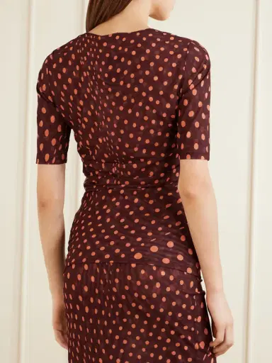 Stella McCartney Gathered Polka-dot Mesh T-shirt | Thumbnail 3 Stella McCartney Gathered Polka-dot Mesh T-shirt | Thumbnail 3