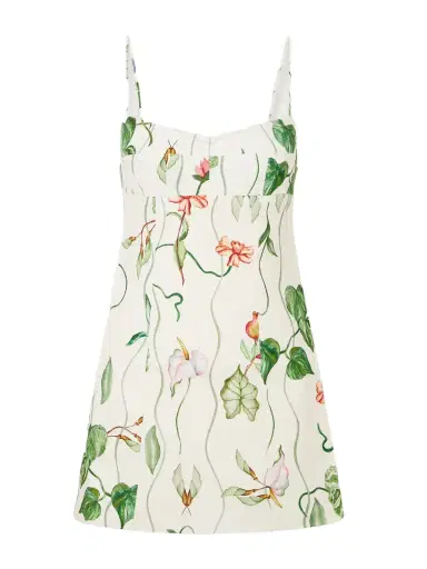 Cara Cara Cherry Printed Linen Mini Dress | Thumbnail 1 Cara Cara Cherry Printed Linen Mini Dress | Thumbnail 1
