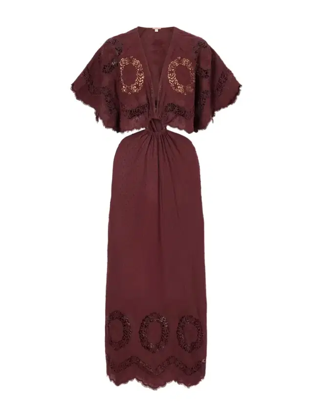 Johanna Ortiz Paradise Crocheted-trimmed Cotton-blend Maxi Dress