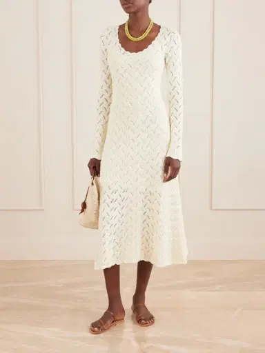 Cara Cara Avril Pointelle-knit Cotton Midi Dress | Thumbnail 2