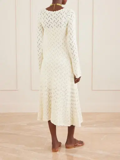 Cara Cara Avril Pointelle-knit Cotton Midi Dress | Thumbnail 3