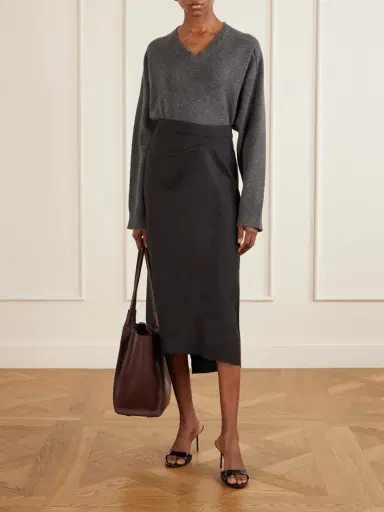 Victoria Beckham Wool Pleated Midi Skirt | Thumbnail 2 Victoria Beckham Wool Pleated Midi Skirt | Thumbnail 2