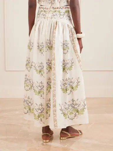 Agua by Agua Bendita Curua Anhelo Floral Linen Midi Skirt | Thumbnail 4 Agua by Agua Bendita Curua Anhelo Floral Linen Midi Skirt | Thumbnail 4