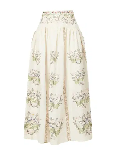 Agua by Agua Bendita Curua Anhelo Floral Linen Midi Skirt | Thumbnail 1 Agua by Agua Bendita Curua Anhelo Floral Linen Midi Skirt | Thumbnail 1