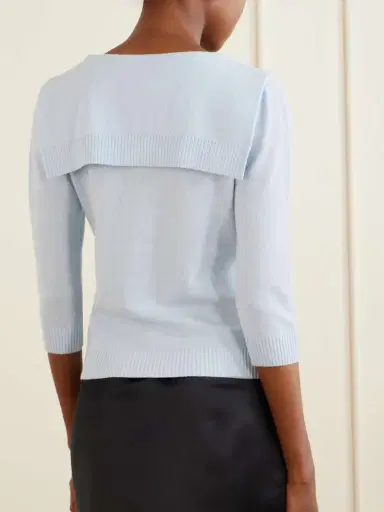 SHUSHU/TONG Logo-appliquéd Tie-detailed Wool Sweater | Thumbnail 3 SHUSHU/TONG Logo-appliquéd Tie-detailed Wool Sweater | Thumbnail 3
