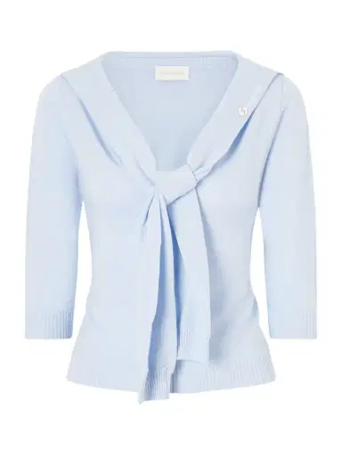 SHUSHU/TONG Logo-appliquéd Tie-detailed Wool Sweater | Thumbnail 1 SHUSHU/TONG Logo-appliquéd Tie-detailed Wool Sweater | Thumbnail 1