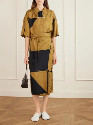 Calvin Klein Collection Elowen Patchwork Silk-twill Shirt | Thumbnail 2 Calvin Klein Collection Elowen Patchwork Silk-twill Shirt | Thumbnail 2