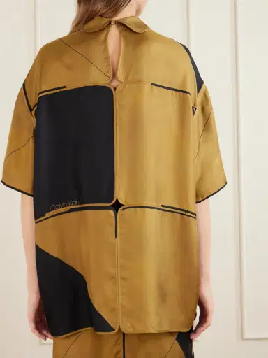 Calvin Klein Collection Elowen Patchwork Silk-twill Shirt | Thumbnail 4 Calvin Klein Collection Elowen Patchwork Silk-twill Shirt | Thumbnail 4