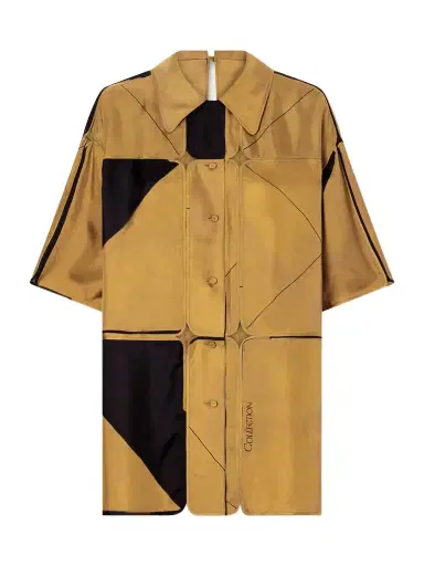 Calvin Klein Collection Elowen Patchwork Silk-twill Shirt | Thumbnail 1 Calvin Klein Collection Elowen Patchwork Silk-twill Shirt | Thumbnail 1