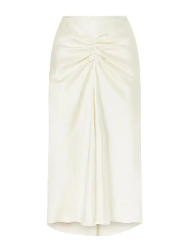 Victoria Beckham Bela Ruched Satin Midi Skirt