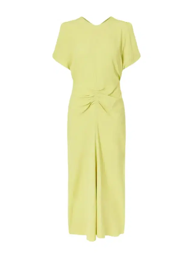 Victoria Beckham Bela Gathered Satin Midi Dress