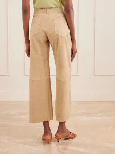 STOULS Lilou Cropped Suede Wide-leg Pants | Thumbnail 4 STOULS Lilou Cropped Suede Wide-leg Pants | Thumbnail 4