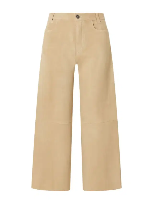 STOULS Lilou Cropped Suede Wide-leg Pants