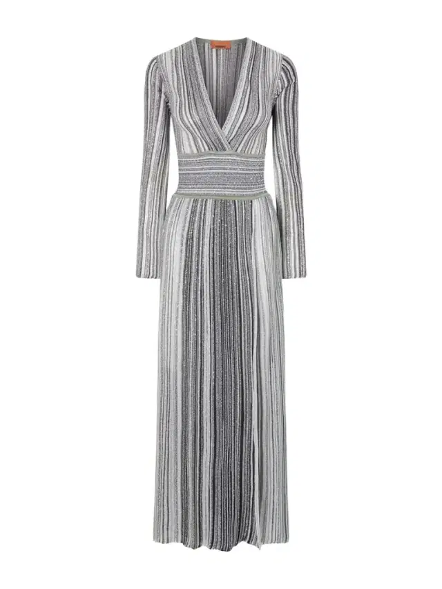 Missoni Striped Sequin-embellished Metalic Crochet-knit Maxi Dress