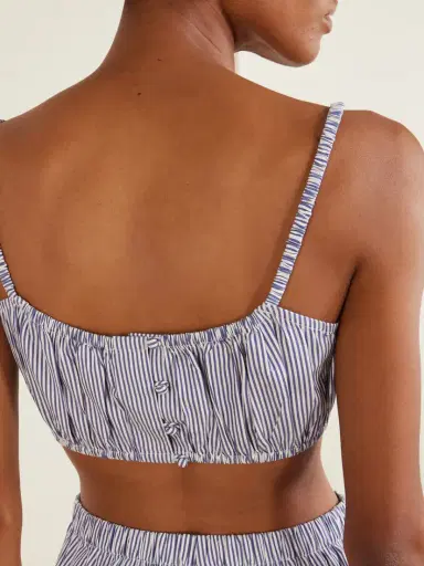Suzie Kondi Bea Shirred Striped Cotton-poplin Bandeau Top | Thumbnail 5 Suzie Kondi Bea Shirred Striped Cotton-poplin Bandeau Top | Thumbnail 5