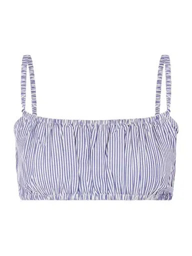 Suzie Kondi Bea Shirred Striped Cotton-poplin Bandeau Top | Thumbnail 1 Suzie Kondi Bea Shirred Striped Cotton-poplin Bandeau Top | Thumbnail 1