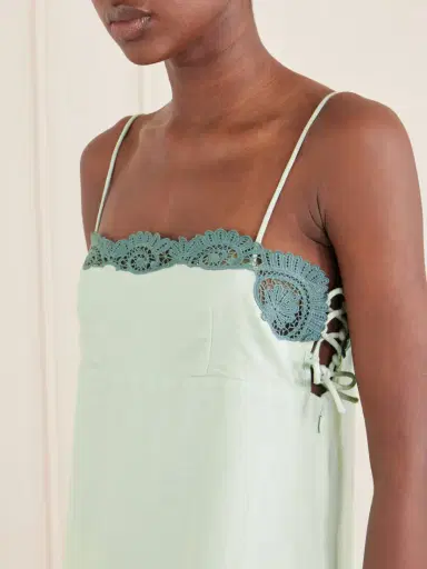 Posse Darya Lace-trimmed Linen And Cotton-blend Midi Dress | Thumbnail 4
