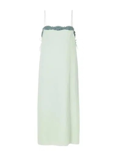 Posse Darya Lace-trimmed Linen And Cotton-blend Midi Dress | Thumbnail 1