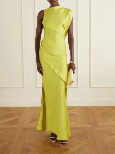 Victoria Beckham Satin Draped Gown | Thumbnail 2 Victoria Beckham Satin Draped Gown | Thumbnail 2