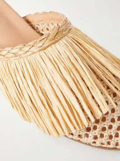 Ancient Greek Sandals Fringe Raffia Slip-on Flats | Thumbnail 5 Ancient Greek Sandals Fringe Raffia Slip-on Flats | Thumbnail 5