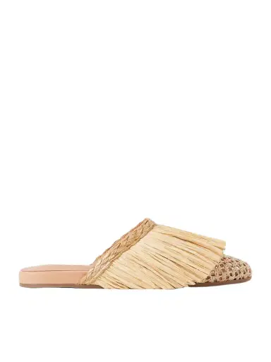 Ancient Greek Sandals Fringe Raffia Slip-on Flats | Thumbnail 1 Ancient Greek Sandals Fringe Raffia Slip-on Flats | Thumbnail 1