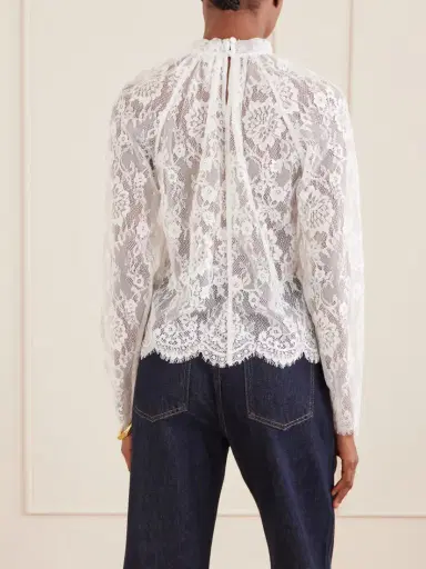 Self-Portrait Scalloped Lace Blouse | Thumbnail 4