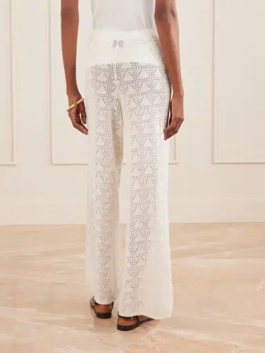 Loulou de Saison Egeo Pointelle-knit Wide-leg Pants | Thumbnail 4 Loulou de Saison Egeo Pointelle-knit Wide-leg Pants | Thumbnail 4