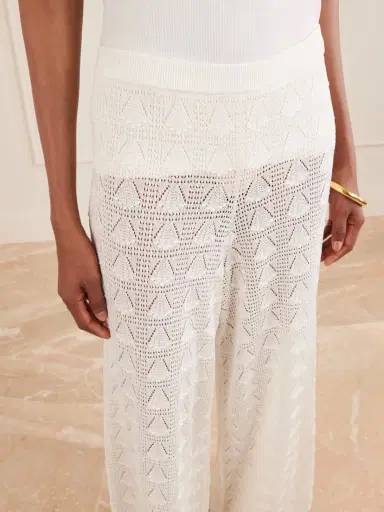 Loulou de Saison Egeo Pointelle-knit Wide-leg Pants | Thumbnail 5 Loulou de Saison Egeo Pointelle-knit Wide-leg Pants | Thumbnail 5