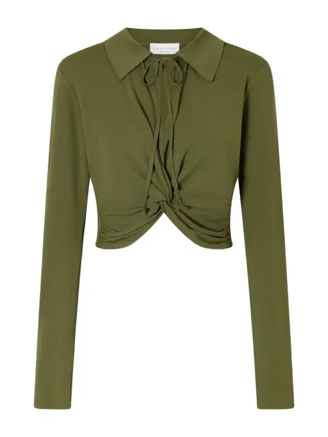 VIOLANTE NESSI Gathered Knotted Cropped Top