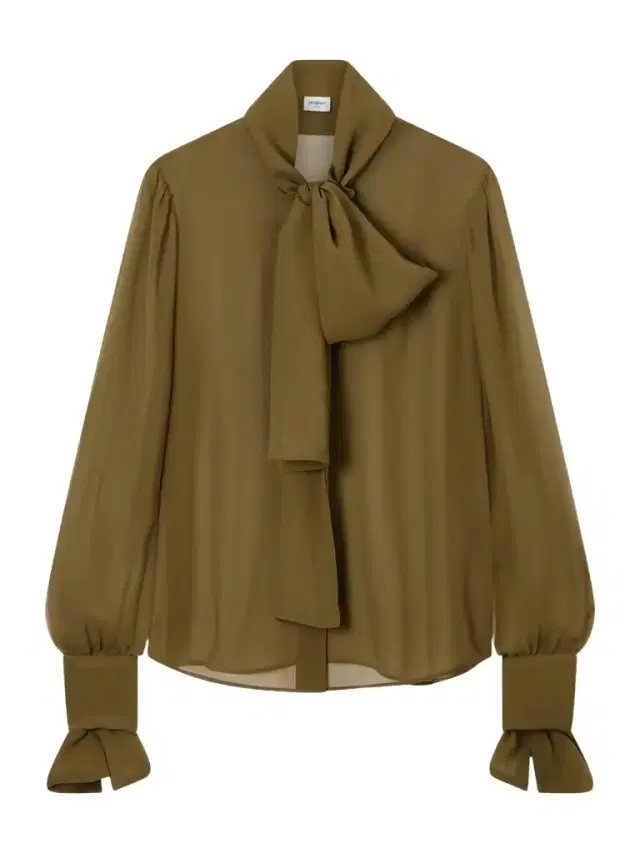 Crepe Mesh Silk Blouse