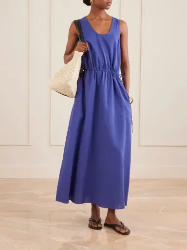 Matteau Tie-detailed Gathered Cotton Midi Dress | Thumbnail 2 Matteau Tie-detailed Gathered Cotton Midi Dress | Thumbnail 2
