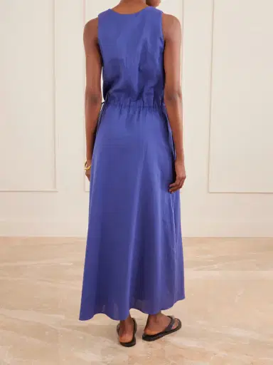Matteau Tie-detailed Gathered Cotton Midi Dress | Thumbnail 3 Matteau Tie-detailed Gathered Cotton Midi Dress | Thumbnail 3