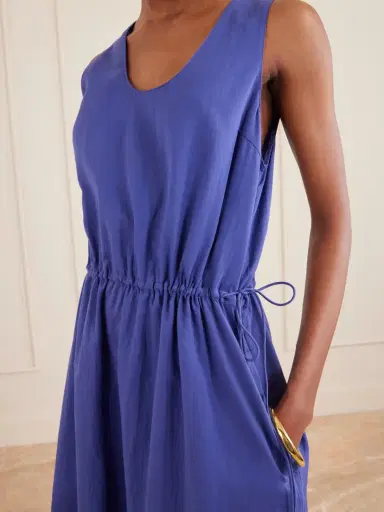 Matteau Tie-detailed Gathered Cotton Midi Dress | Thumbnail 4 Matteau Tie-detailed Gathered Cotton Midi Dress | Thumbnail 4