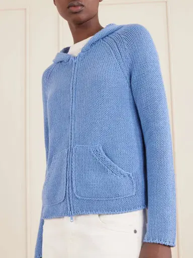 STILL HERE Bear Knitted Cotton Zip-up Hoodie | Thumbnail 5 STILL HERE Bear Knitted Cotton Zip-up Hoodie | Thumbnail 5